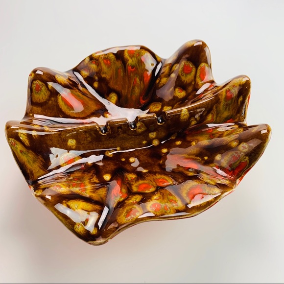 Other - Vintage Mid Century Pottery Ashtray Drip Glaze